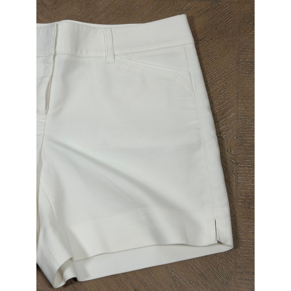 White House Black Market White Stretch Cotton Blend Shorts Size 0 - Picture 6 of 16